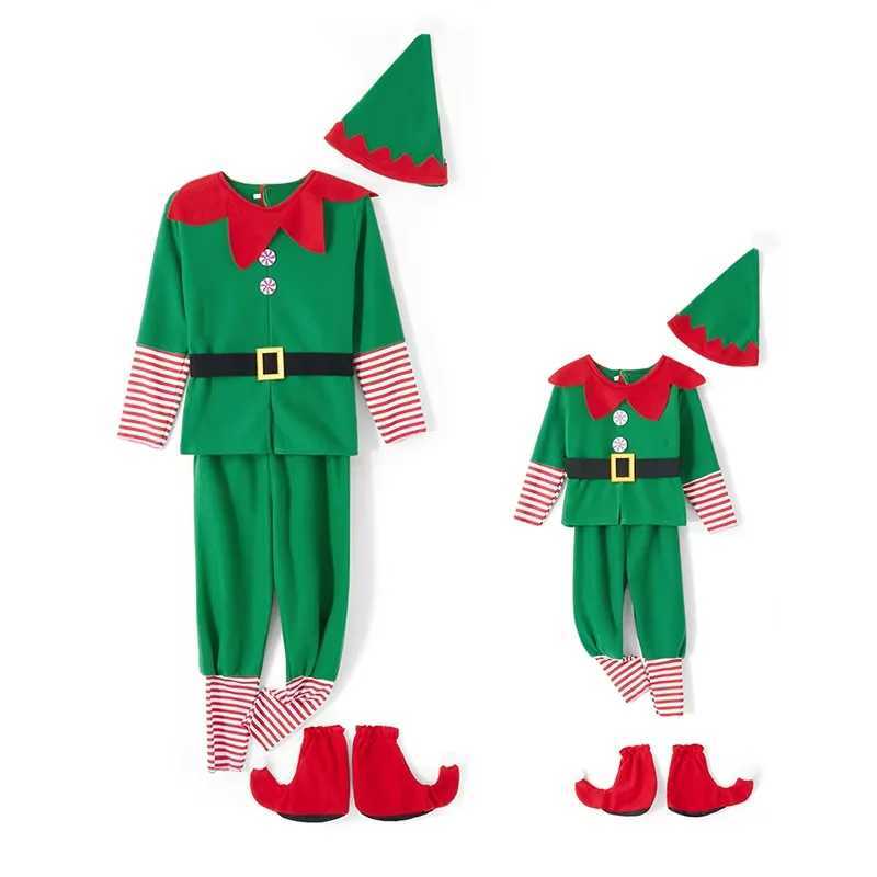 Cute Christmas Elf Cosplay Clothing Girls Boys Santa Party Green Fairy Pixie Suit for Kid and Adult Xmas Family Matching Apparel L250918