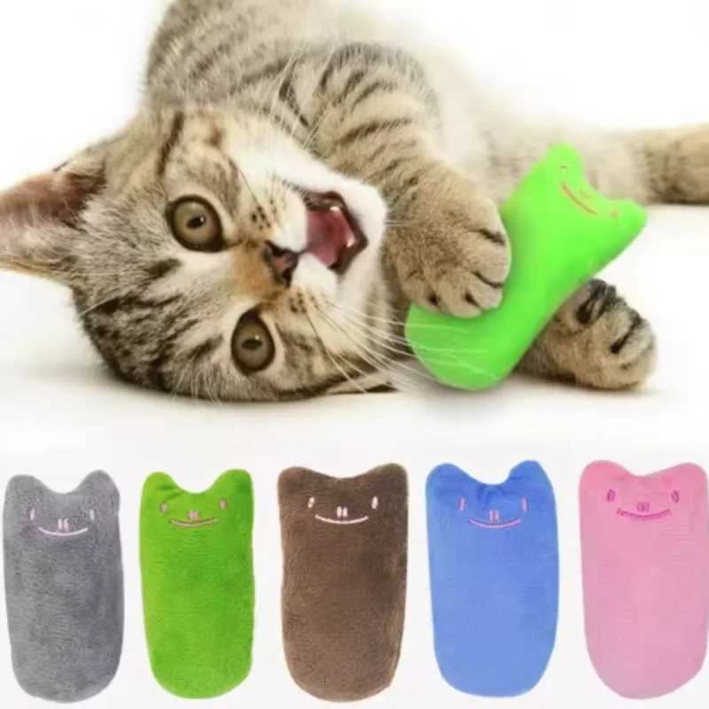 Teeth Grinding Catnip Toys Funny Interactive Plush Cat Toy Pet Kitten Chewing Vocal Toy Claws Thumb Bite Cat mint For Cats X250918