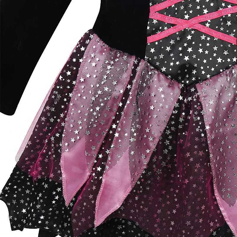 212Y Girls Halloween Witch Costume Children Cosplay Vampire Dress Girl Tutu Skirt Kids Carnival Party Clothes Halloween Gifts L250918