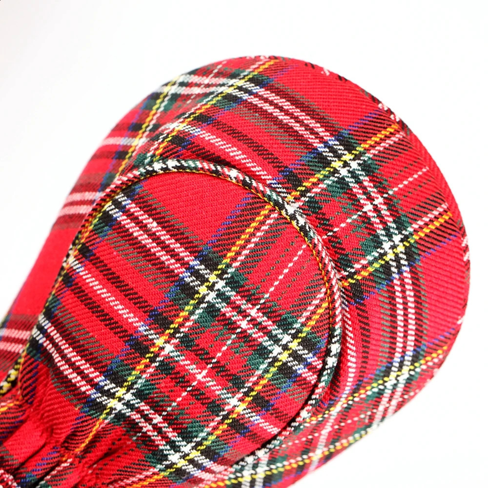 Soft Red Tartan Plaid Golf Club Headcover 1 3 5 X Sets Driver Fairway Wood Hybrid Covers 250918
