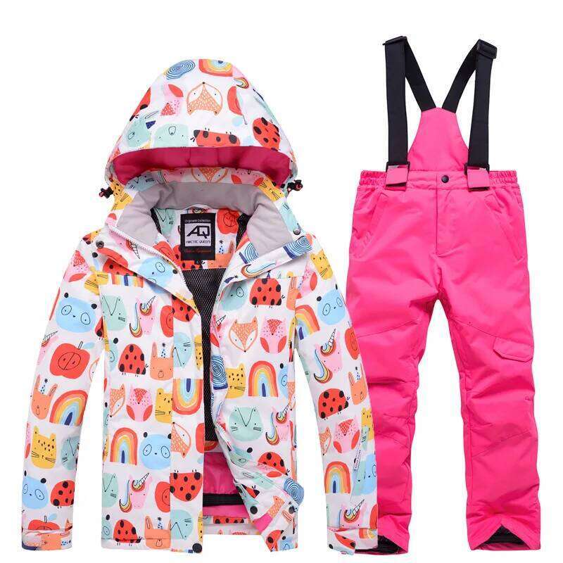 Kids Ski Suit Girls Children Snow Set Winter Windproof Waterproof Warm Skiing Snowboarding Jacket Pants Sk034