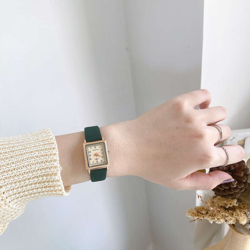 Square Watch for Women, Thin Strap, Compact and Simple, Elegant Student Versatile Designer Chic Small Dial, Ins Style, Mori Girl