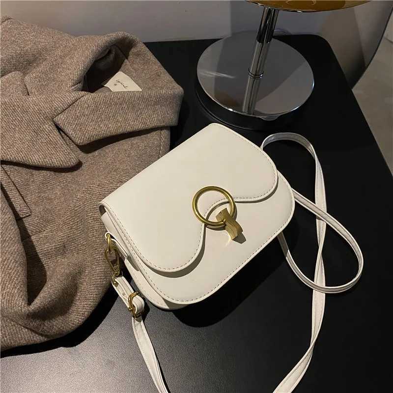 Fashion Lock Design Shoulder Bag New Flap Crossbody Bags For Women Solid Color Pu Leather Ladies Saddle Handbags Z250915