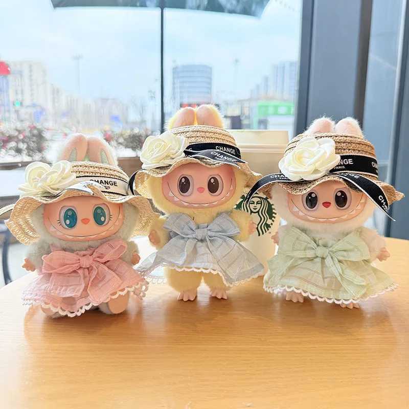 Dolls Clothes For Labubu The Monster Outfit Accessories Clothing DIY Kids Gift Black Camellia Summer Dress Shoes Hat Set FF04N C250919