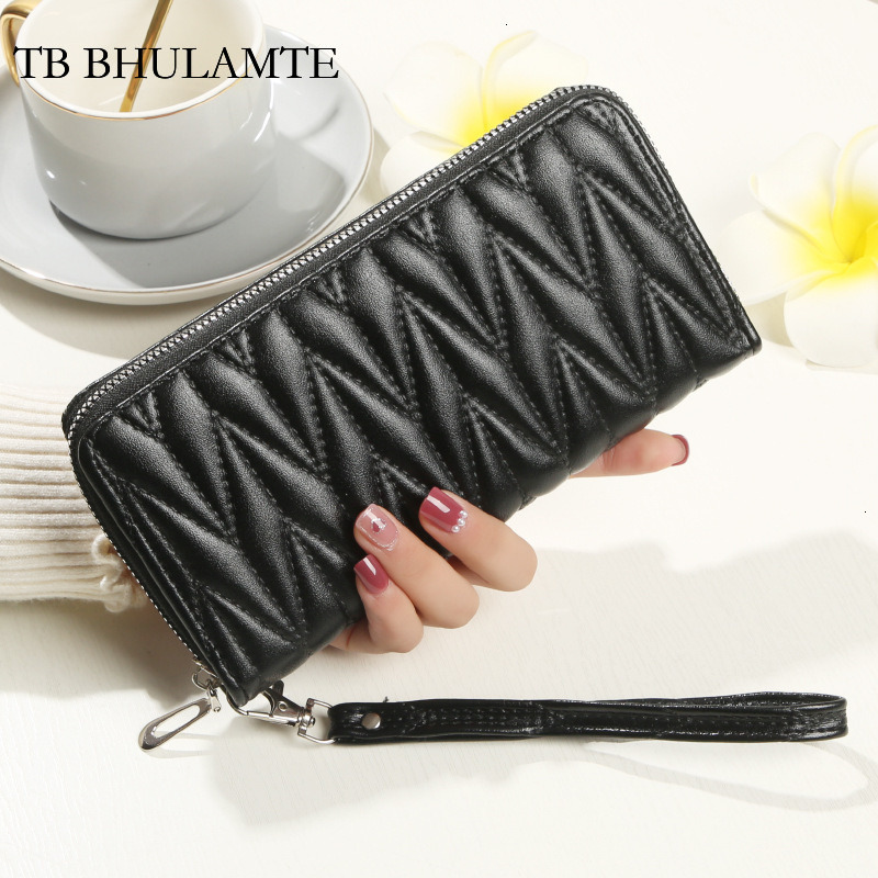 TB BHULAMTE Designer Luxury New Women's Zipper Wallet Fashion European And American Large Capacity Soft Handbag Trendy Mobile Phone Bag Card Bag