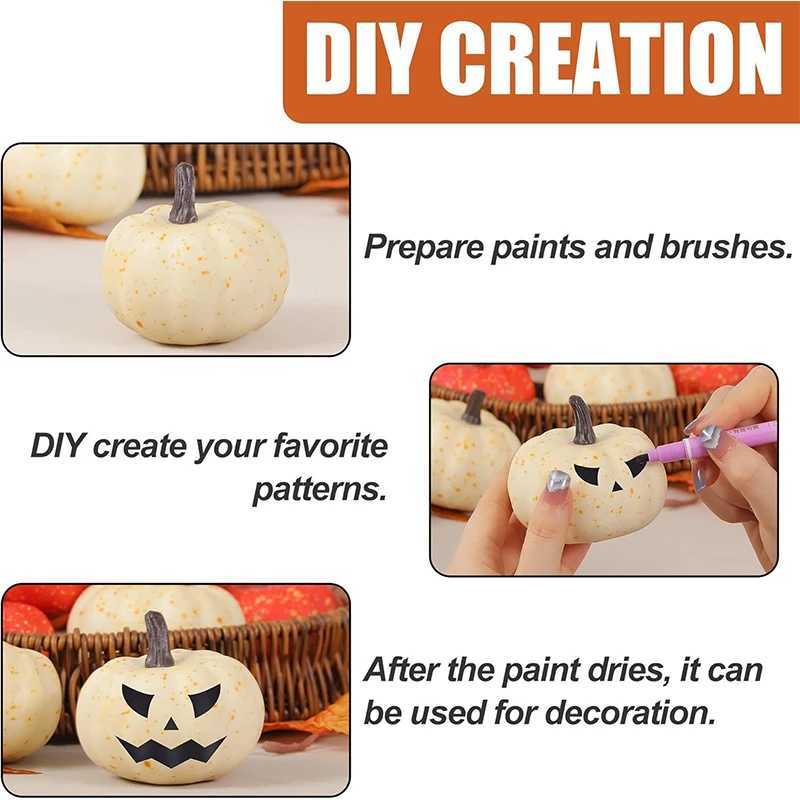 10CM 12Pcs Artificial Mini Foam Pumpkin Decoration Autumn Pumpkin Maple leaf DIY Craft Home Room Halloween Thanksgiving Decor C250919