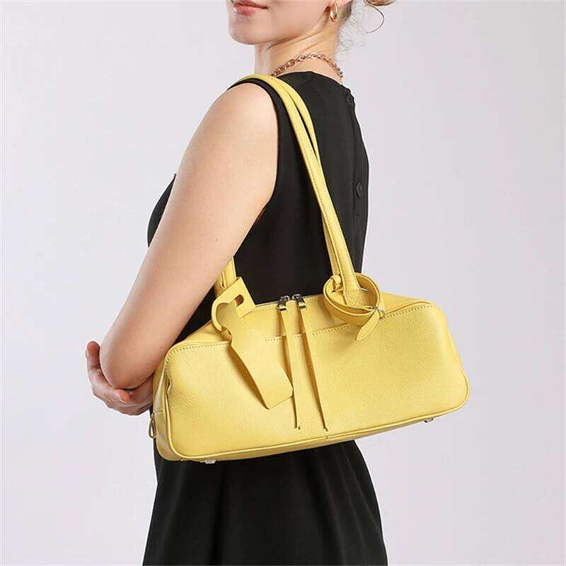 Designer Bag Luxury Bag Burminsa Cowhide Genuine Leather Underarm Shoulder Bags For Women 2025 Designer Pillow Totes Bowling Work Ladies Handbags