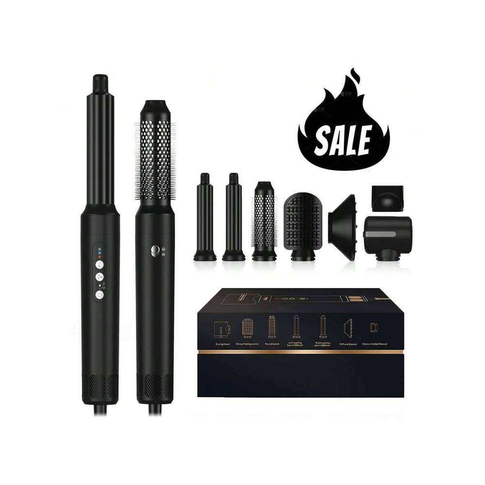 UKLISS Air Style 7-In-1 Upgraded Version 110,000 RPM Styling Brush Quick Dry For Wet Hair, Round Straightening Brush, Automatic Curling Iron, Hair Dry