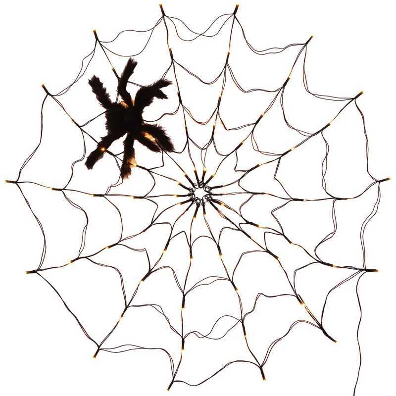 12M 80LED Halloween Decoration USB Spider Web Light String With Nine Remote Control Modes for Halloween Party DIY Holiday Decor C250919