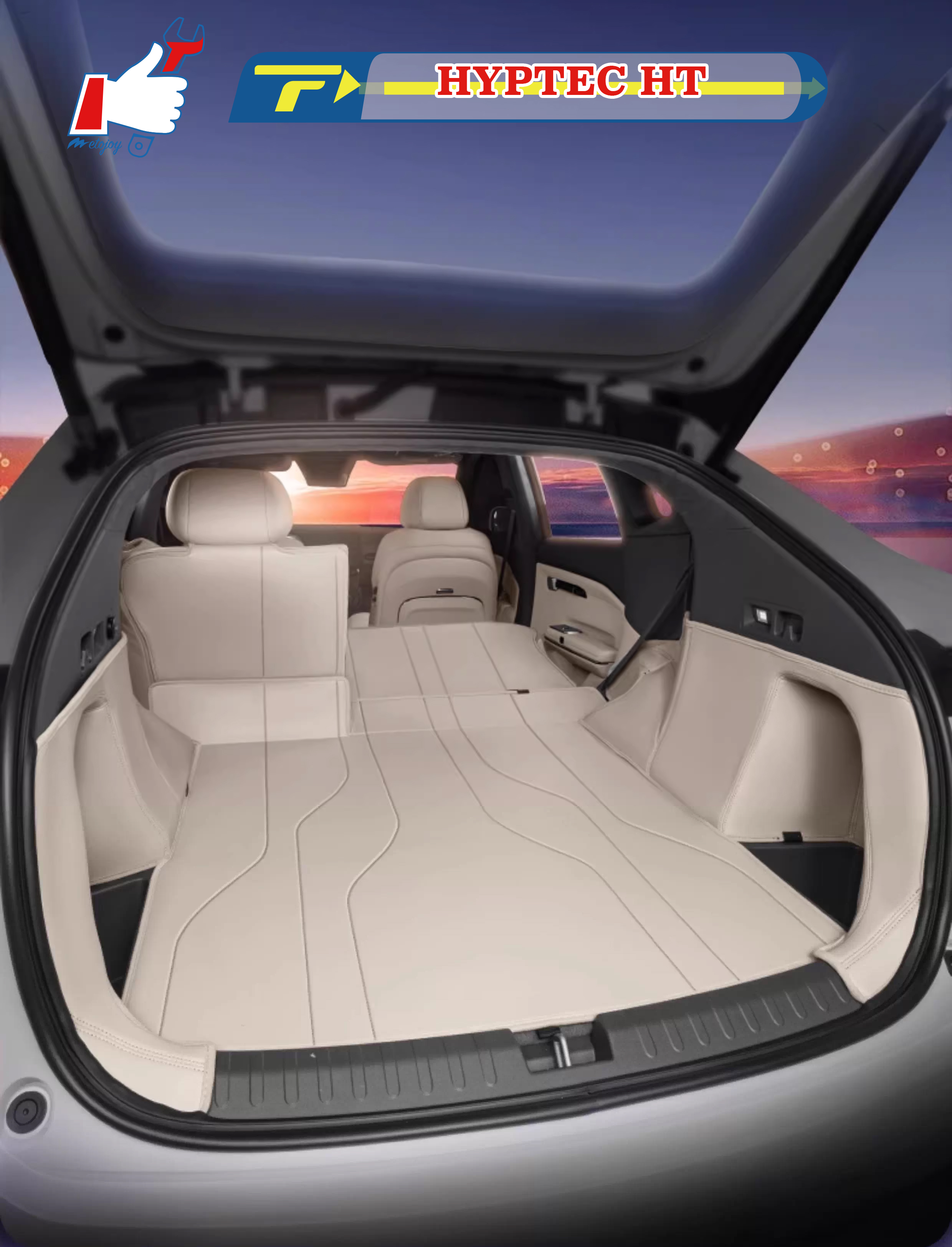 For HYPTEC HT trunk mat Car Trunk Mat Custom Fit Cargo Mat 3D Shaped Trunk Liner XPE Trunk Protection Mat Chair-Back Protection Mat Rear Trunk Full-su