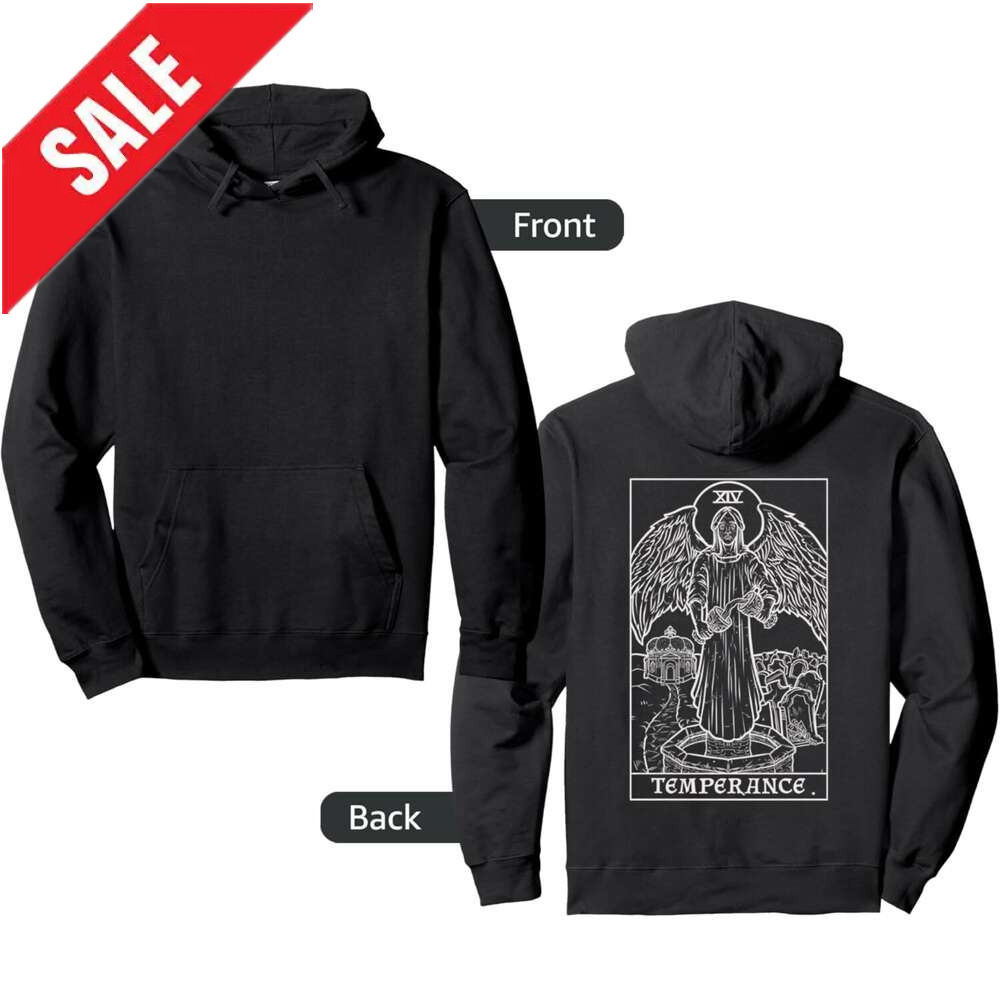 Hoodie for Mens Womens Temperance Tarot Card Halloween Goth Crying Angel Back Print Pullover Hoodie Graphic Hoodies sweatshirt Pullover Long Sleeve 20