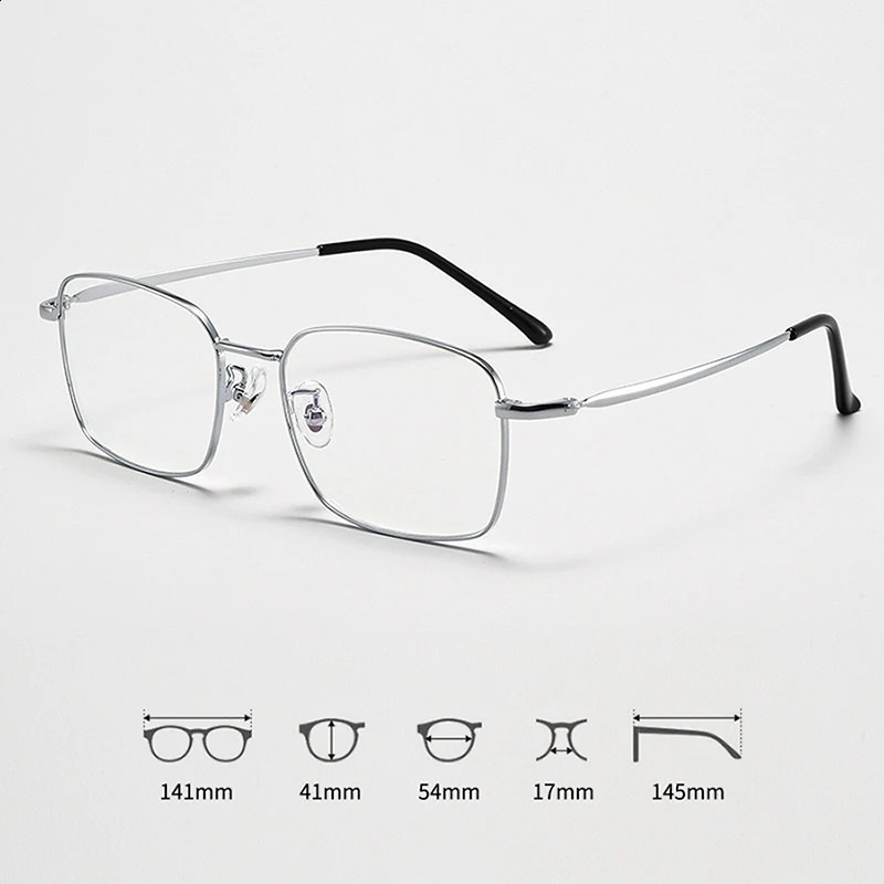 Eyeglass Frame Men Business Metal Square Flat Light Mirror Ultra Comfortable To Wear Anti Blue Fashion Glasses 250918