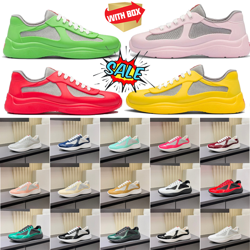 Cup Sneakers chaussure Shoes luxury man designer Mens Sneakers Low Leather Patent Leather Lace Up Black Green Yellow Fashion Round Toe Sport Casual Shoe 36-47