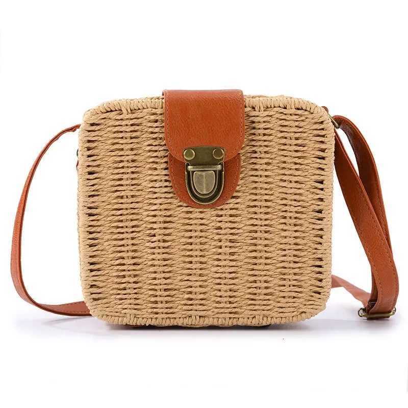 Summer Rattan Straw Bag For Women Woven Handmade Shoulder Bag Small Round Bag Vacation Seasid Beach Bag Shopping Purse bolsa Z250915