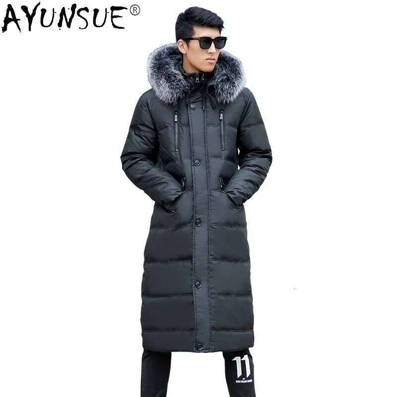 AYUNSUE Down Jacket Men's Clothing Winter Coat Men Thick Parkas Big Fox Fur Collar Clothes 5XL 8XL Large Size Jackets Ropa LXR
