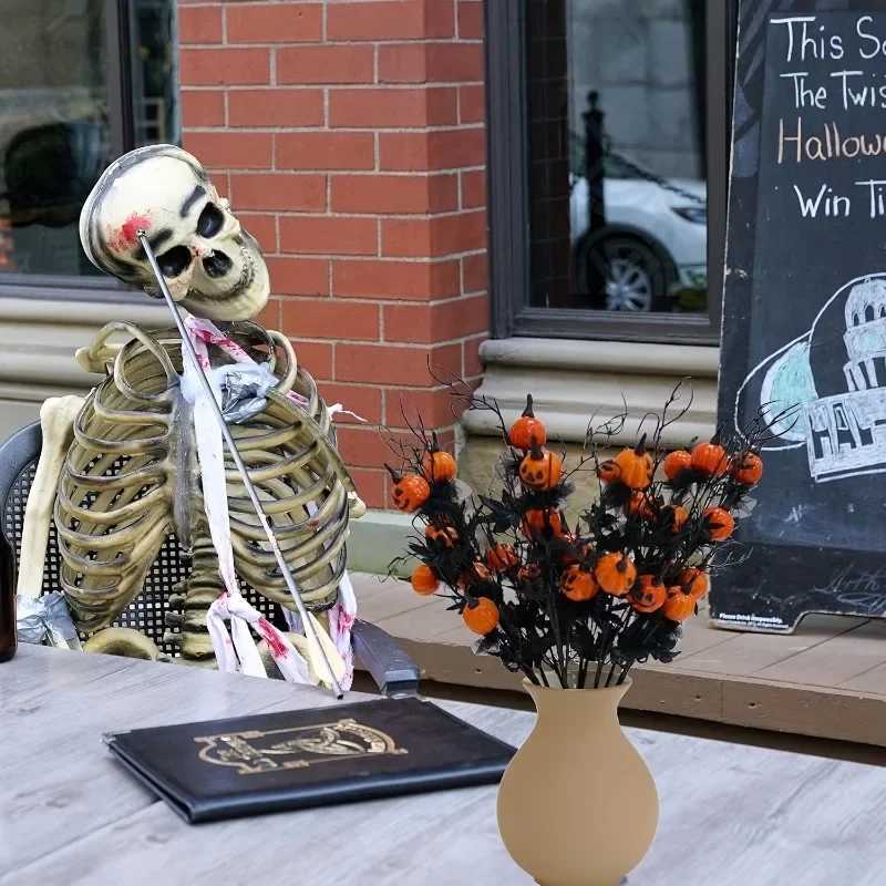 110PCS Halloween Horror Grimace Pumpkin Bouquet Black Maple Decor for Home Party Spooky Ornaments C250919