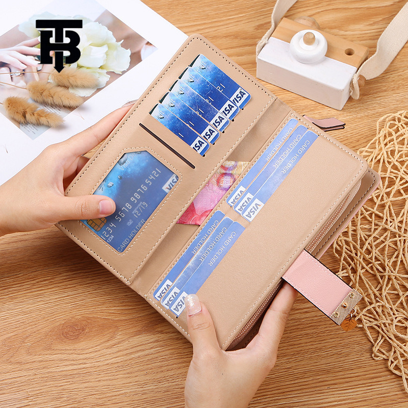 Designer Bag 2025 New Korean Style Women's Wallet Long Fashion Luxury Bag Clutch Hollow Leaf Zipper Buckle Wallet Women's Bag