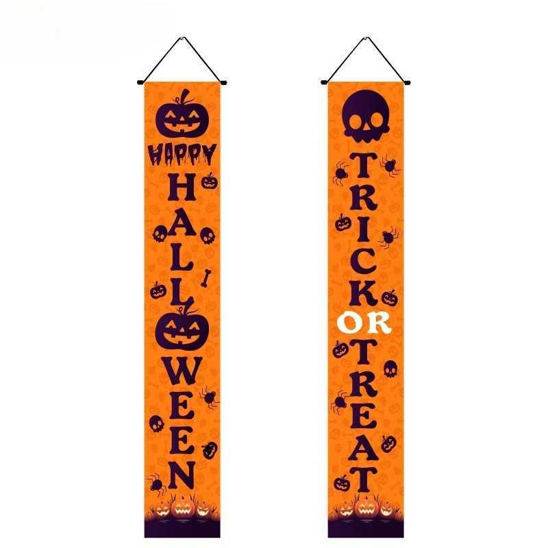 Halloween Hanging Door Curtain Skeleton Banner Happy Halloween Party Porch Sign For Home Party Decor Halloween Decorations 2025 C250919