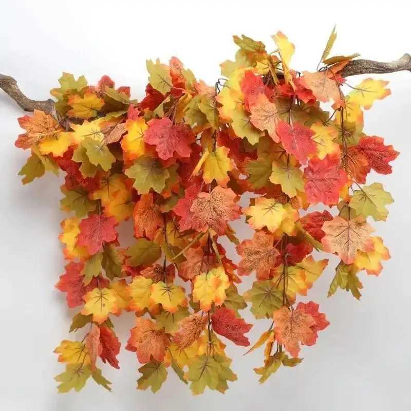 New Halloween Simulated Maple Leaf Vine Wall Hanging Autumn Party Wall Hanging Rattan Harvest Festival Leaf Rattan Maple Decor C250919