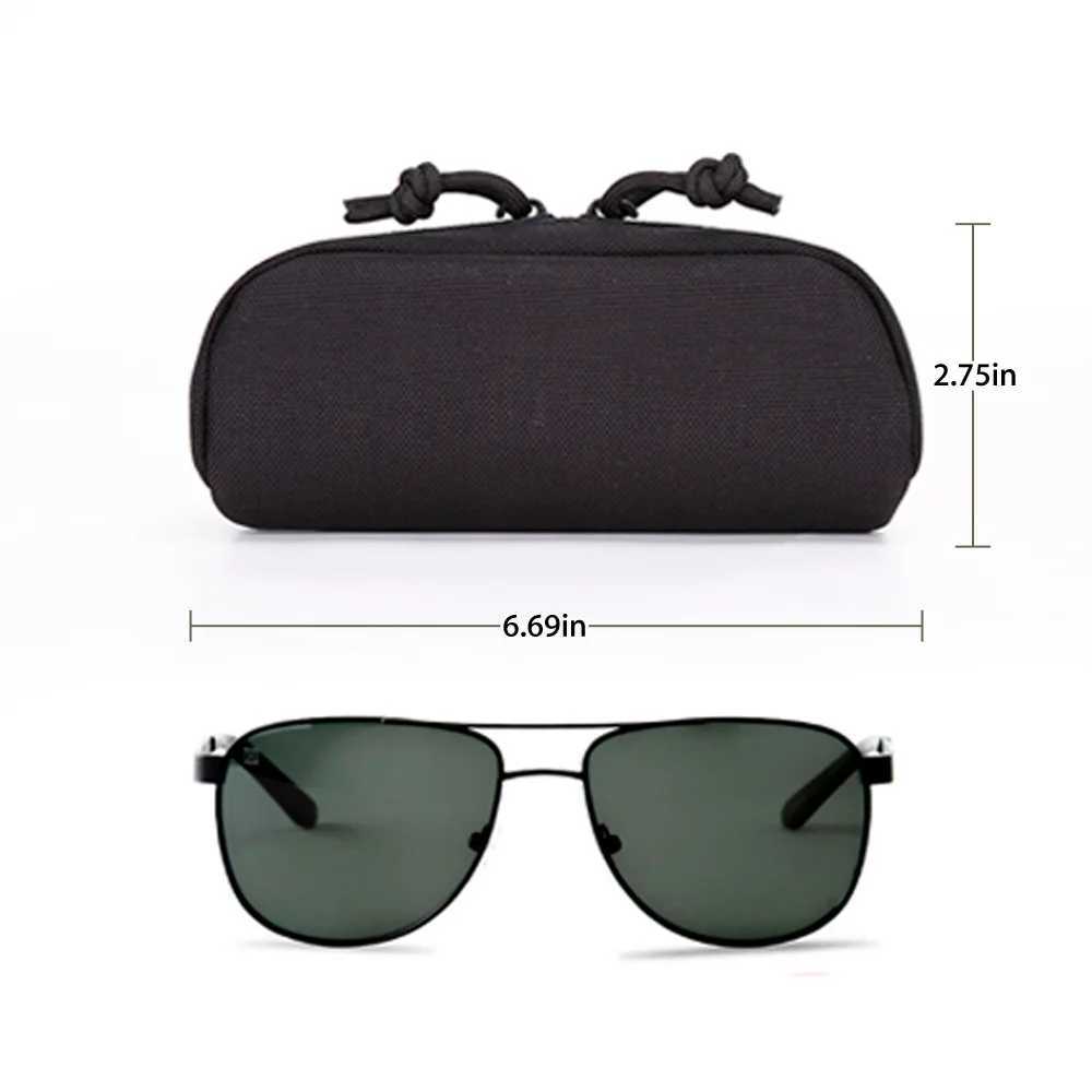 Tactical MOLLE Eyeglass Case Hunting Shockproof Protective Goggles Box Portable Outdoor Sunglasses Carrying Case with Clip J250919