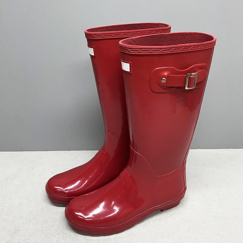 Designer Boots Women Rain Boots Children Rain Boots Winter Leather Women Thick Soled Snow Rain Boots Non Slip Thick Soled Wellington Boots 887