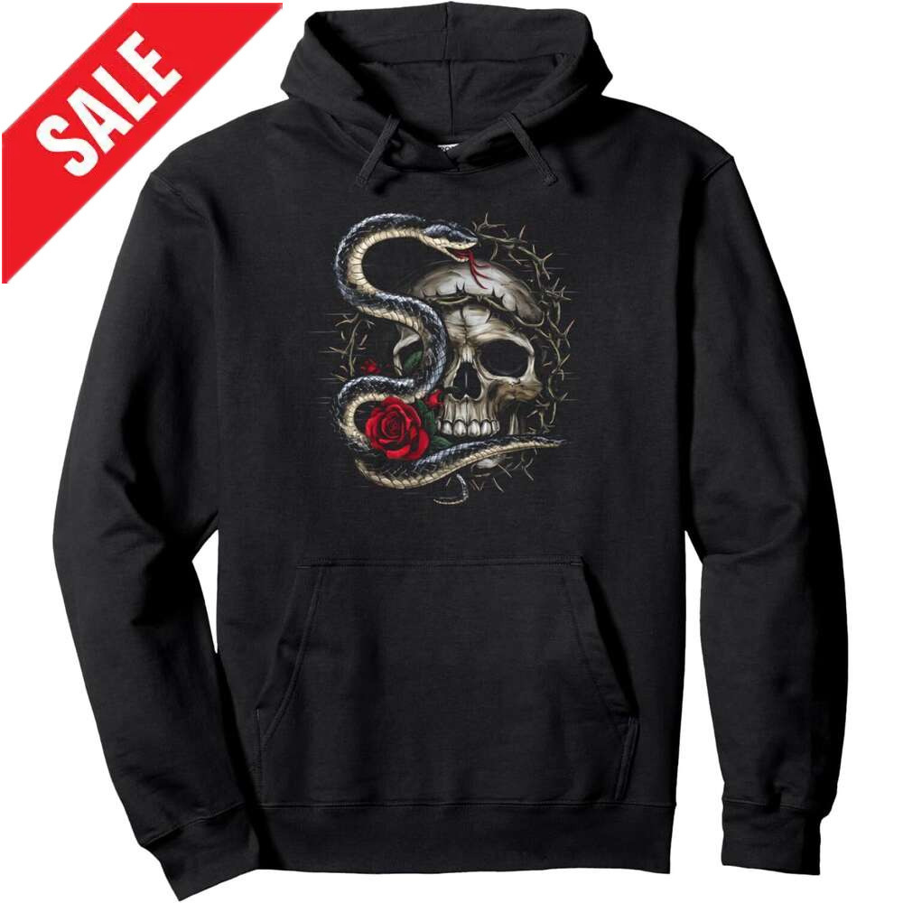 Halloween Hoodie for Mens Womens Serpent Skull Roses Occult Gothic Dark Thorn Gift Pullover Hoodie Hoodies sweatshirt pullover jacket Long sleeve 2025