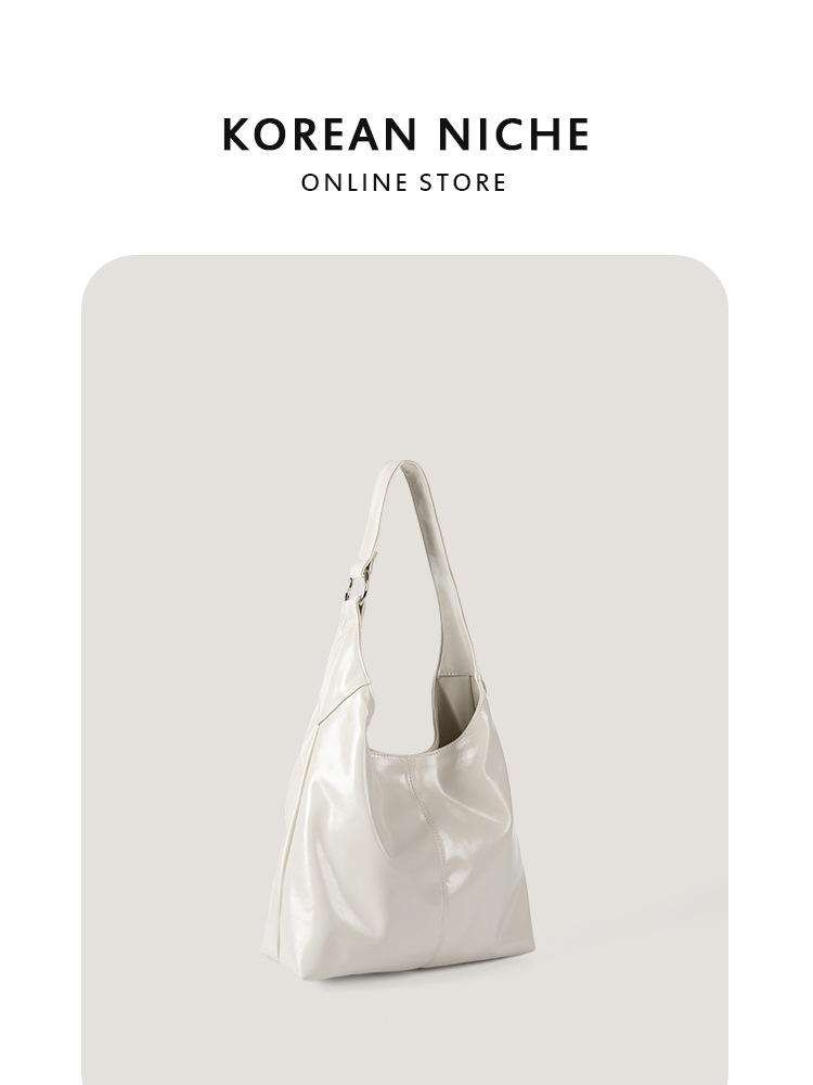 2025 Korean-Style Niche Design Exquisite And Fashionable Oiled Wax Tote New Style Large Capacity Soft Leather Handbag Shoulder Bag For Women