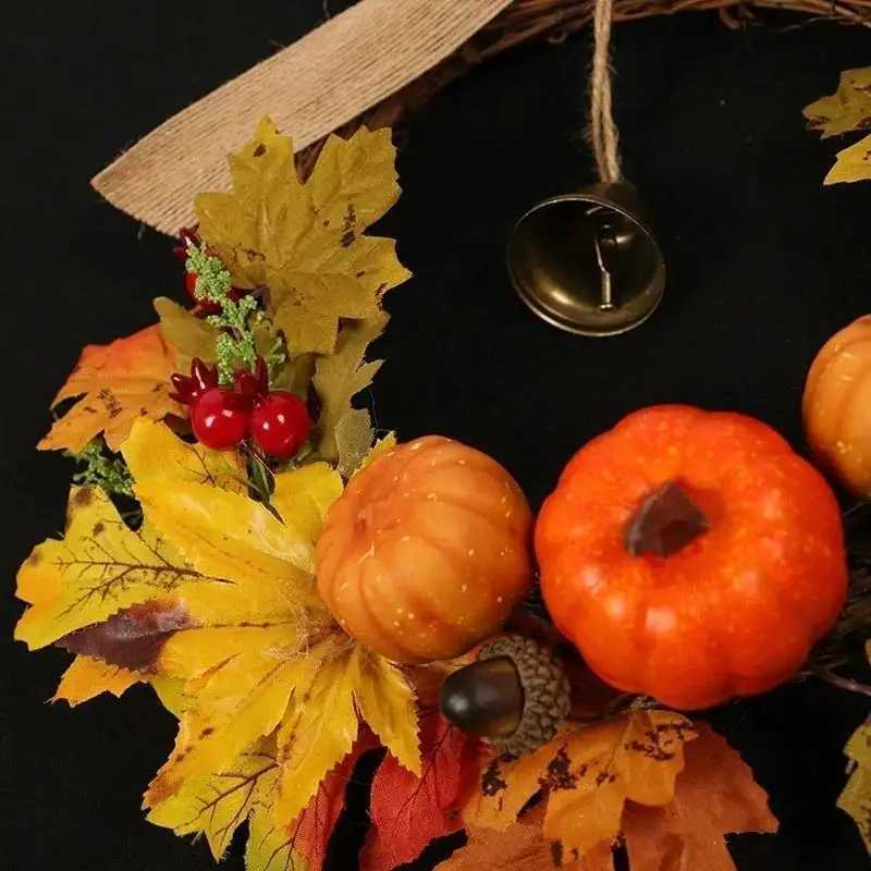 Thanksgiving Halloween Door Hanging Pumpkin Maple Leaf Bell Garland Household Decoration Halloween Wall Hanging Halloween Decor C250919