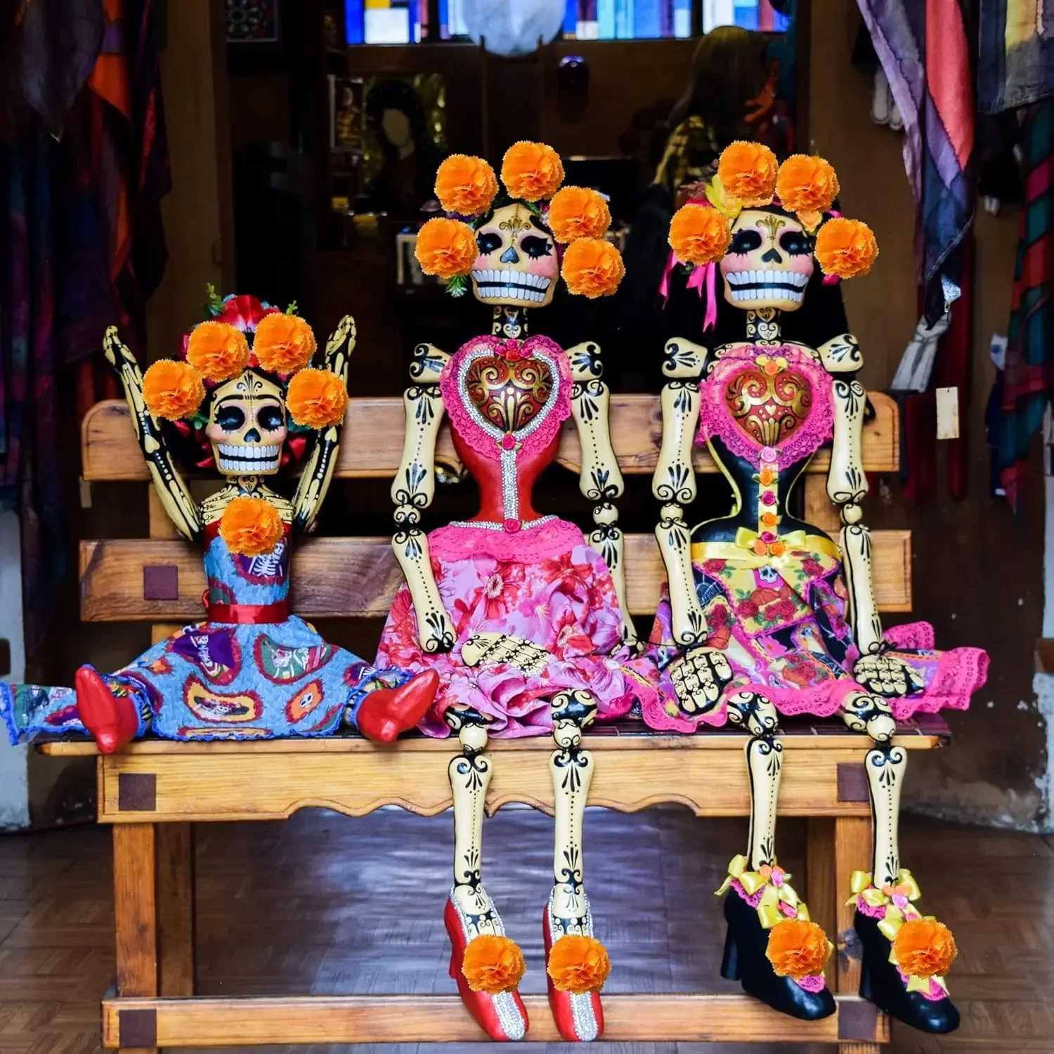 Artificial Marigold Flowers Day of The Dead Dia De Los Muertos Mexican for Diwali Home DIY Decoration Halloween Decor for Indian C250919