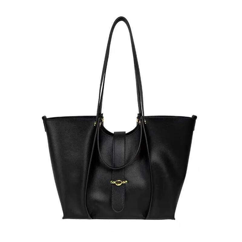 2025 Women Tote Korean Style Large Capacity Shoulder For Commuting Shopping PU Leather Ladies Bag
