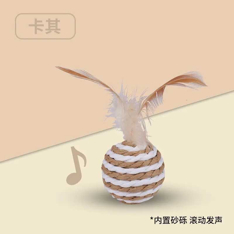 Cat Toys Sisal Balls with Feathers Cat Resistant To Biting Grinding Teeth Making Sounds Cat Scratching Balls Cat Teasing X250918