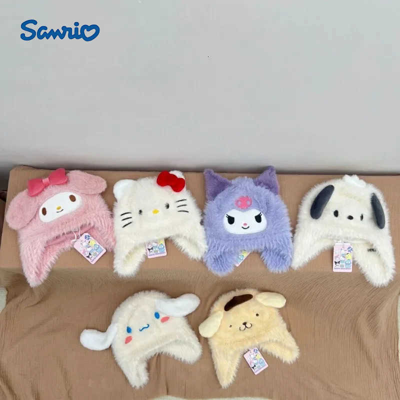 Sanrio Hello Kitty Cinnamoroll Anime Kawaii Ins Soft Baby Hat Cute Cartoon Cute Kuromi Warm Ear Protection Cap Gifts for Kids L250919