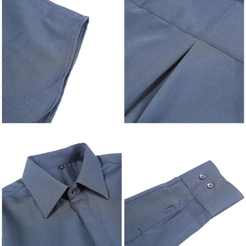 Mens White LongSleeve Dress Shirt Slim Comfortable Fabric Ideal for Formal Events Everyday Wear Classic Modern 250919 - view 6