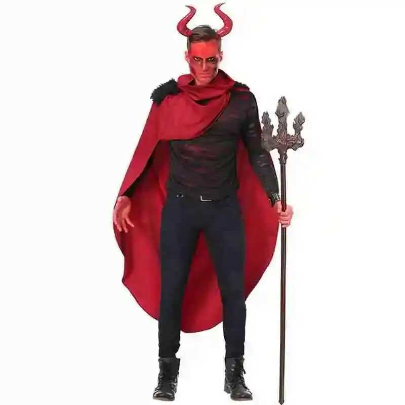 Mens Devil Costumes Halloween Hooded Evil Horror Demon Costume Fire frame Robe Halloween Cosplay Carnival Party Costumes L250918