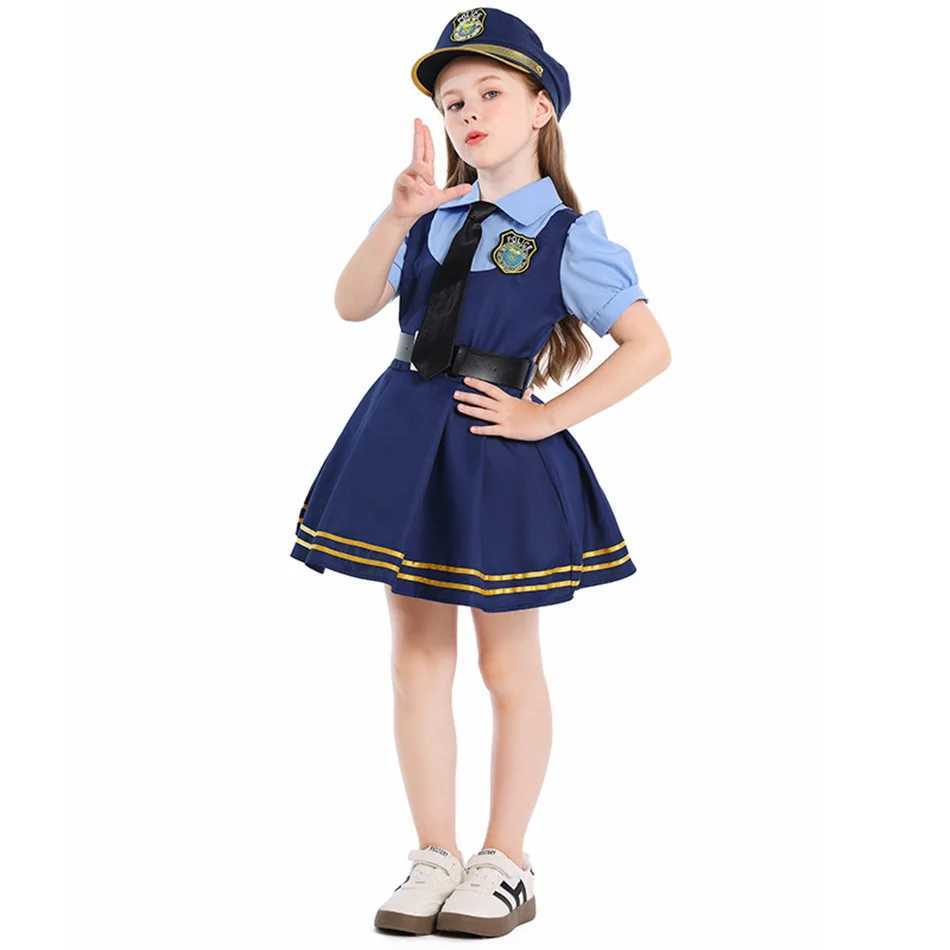 Judy Rabbit Cosplay Dress Children Halloween Carnival Party Costume Girls Accessories Hat Tie Headwear Kids Uniform Clothing L250918
