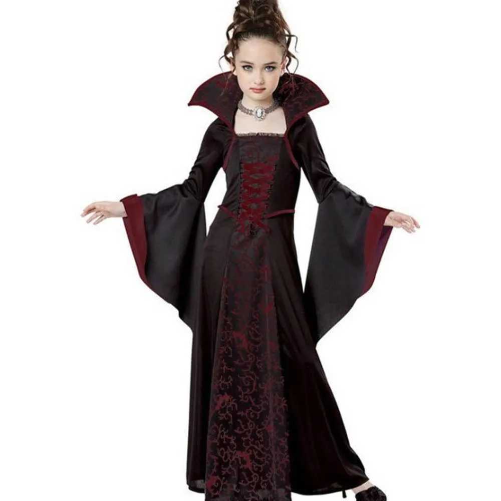 Halloween Role Playing Witch Vampire Girl Costume Girl Disfraz Carnival Dress up Party Mujer Performance Costume L250918CO40