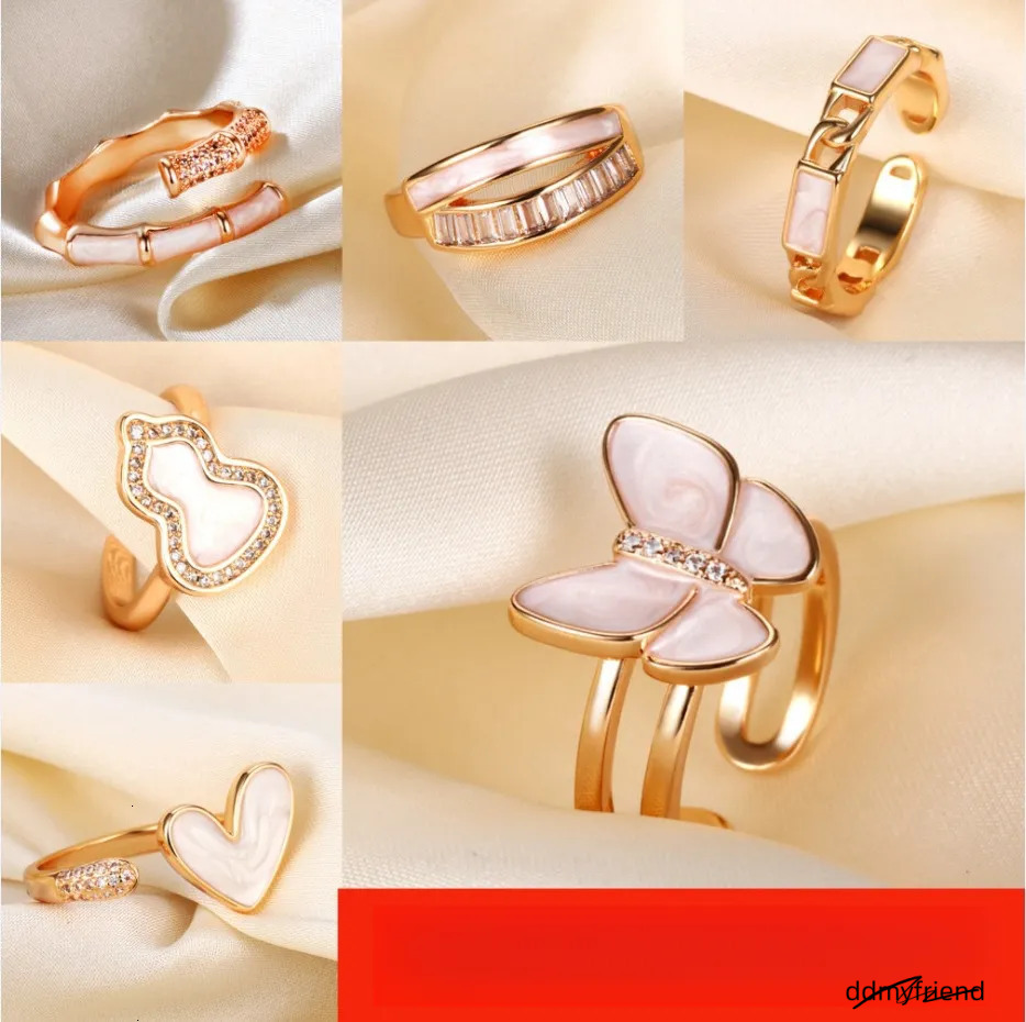 2025 New Light Style Korean Fashion And Elegance Micro-Inlay Designer Jewelry Wedding All-Dia Pearl Mother-Daughter High End Non-Fading Ring ddmyfrien