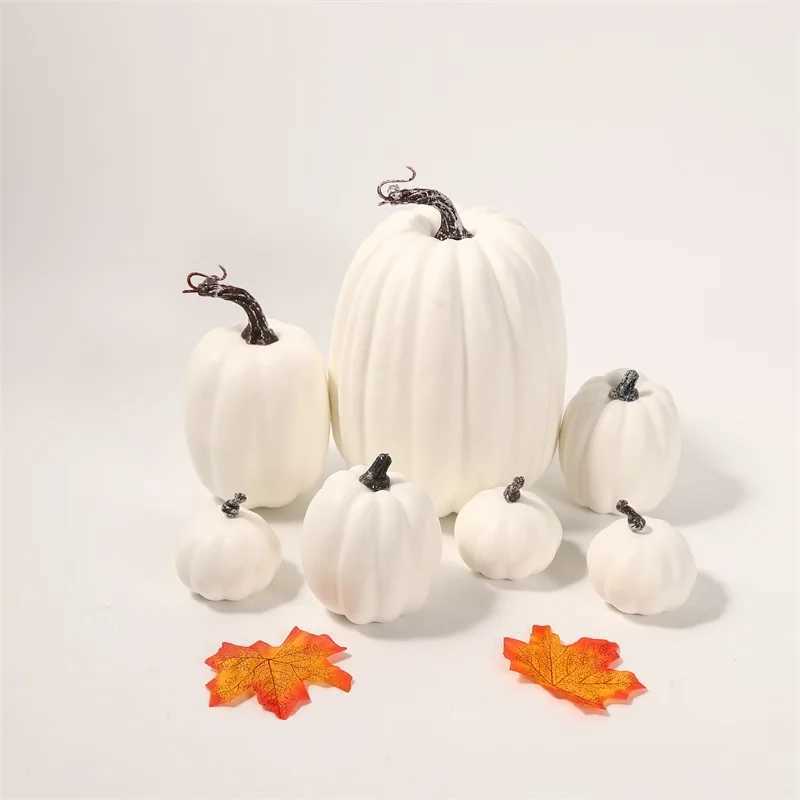 7PCS Simulation Pumpkin Artificial Pumpkin Halloween DIY Craft Decoration Party Wedding Autumn Harvest Fake Pumpkin Decoration C250919