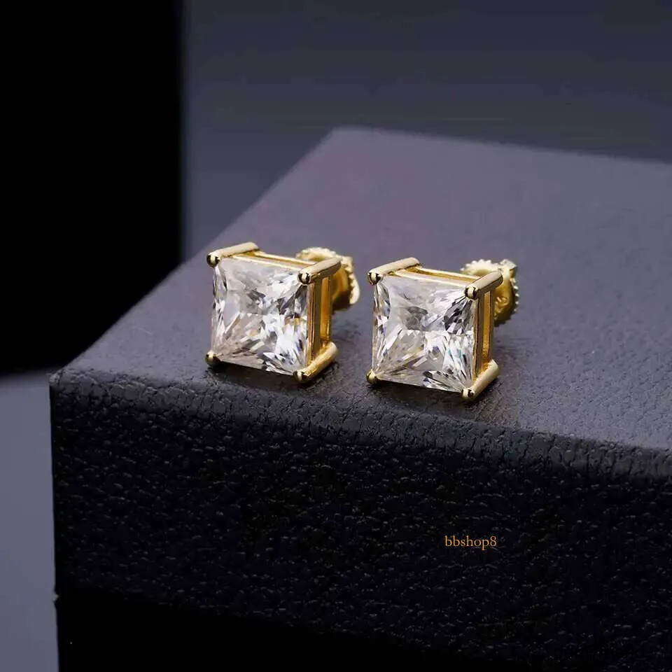 2025 Designer Top Men's 10K Plated Sier Pin VVS Moissanite Real Gold Earrings Jewelry Fashion Gifts ddmyfriend