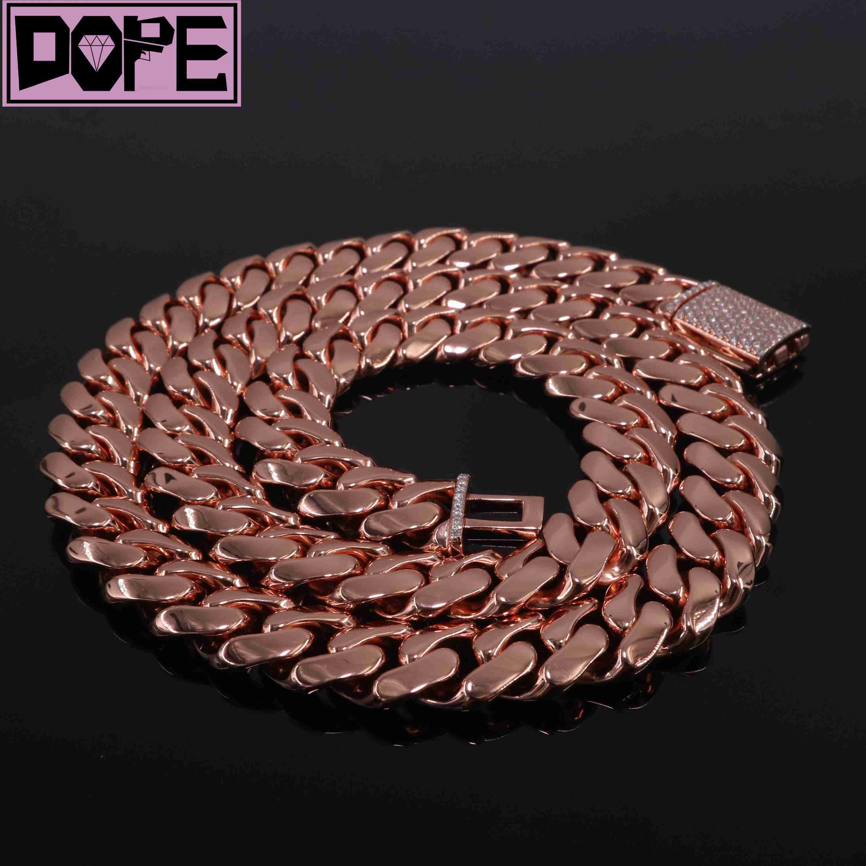 Hip Hop Chain 925 Sterling Silver Miami Cuban Link Chain 20mm Customized Trend Iced Out Lock Cuban Link Chain