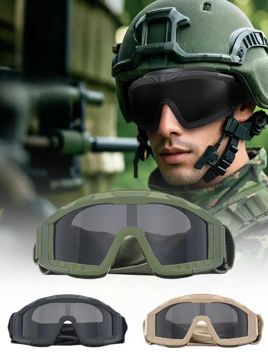 Outdoor Military Tactical Goggs 3 ns Windproof Dustproof CS Shooting UV400 Safe Protective Glasses Mountaineering Gogg Y250919