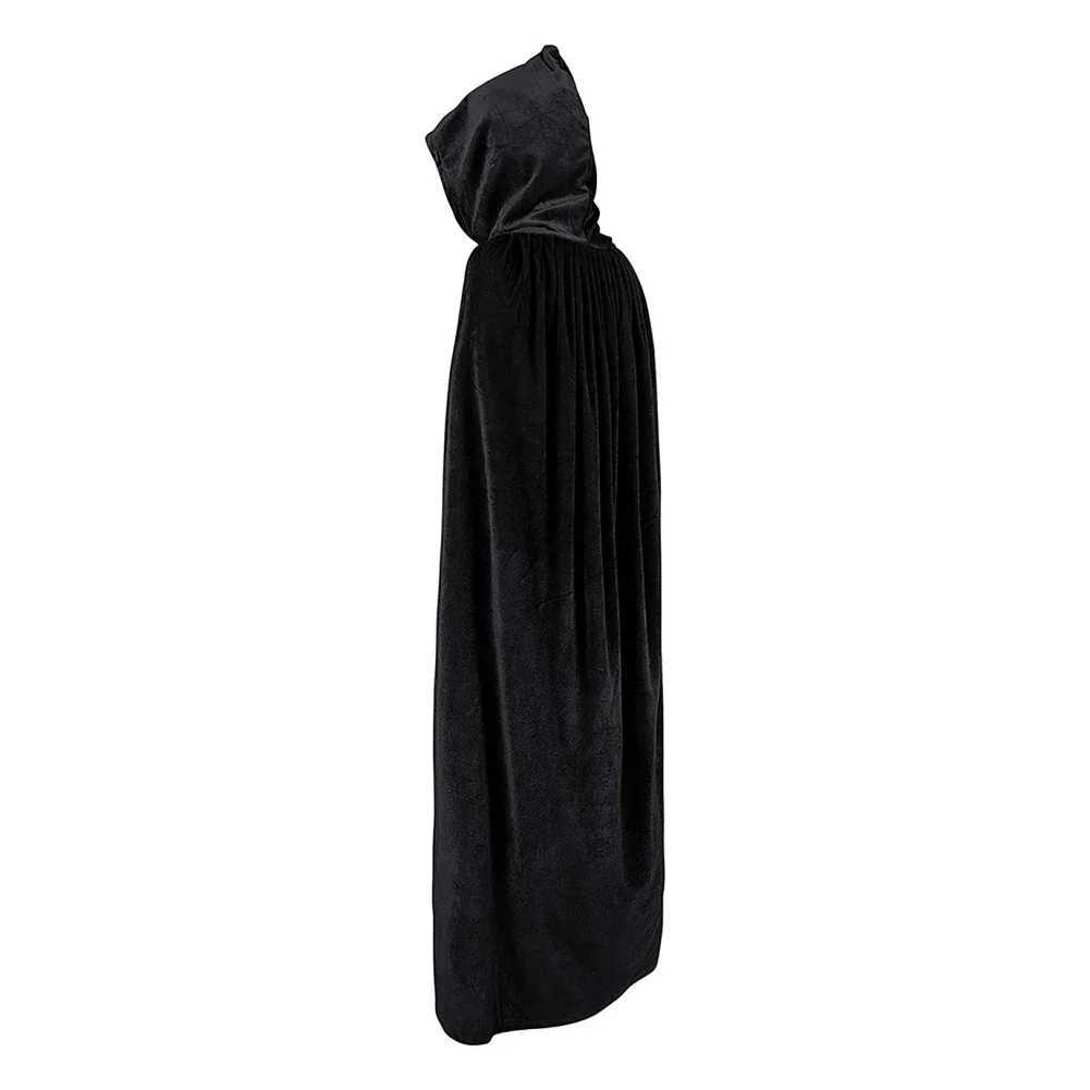 Unisex Hooded Halloween Cloak Grim Reaper Devil Witch Long Cape Stage Performance Props Halloween Party Cosplay Costume Decor L250918