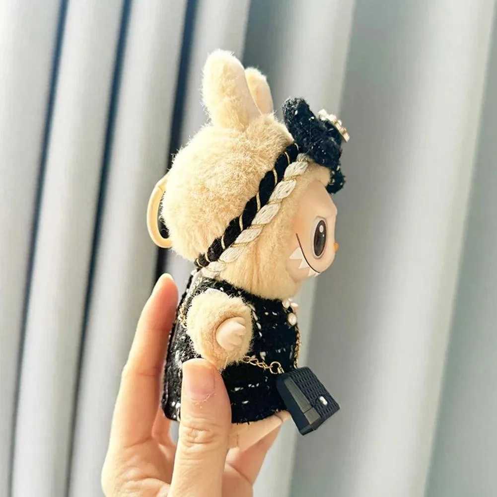 For 17cm no dollDoll Labubu Luxury Clothing Set Bow Headband dress Outfit 30 Labubu Doll Sitting Party Decorations Accesso C250919