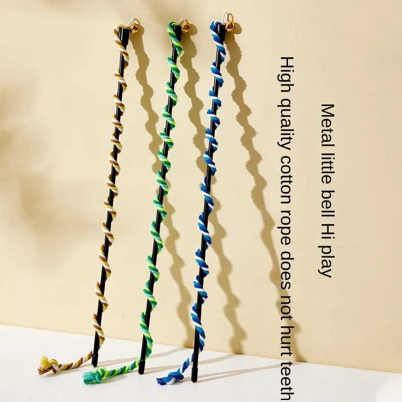 Simulation Feather Interactive Cat Toy Satin Ribbon Bell Cat Stick Toys Kitten Playing Teaser Wand Toy Cat Supplies Accessories X250918