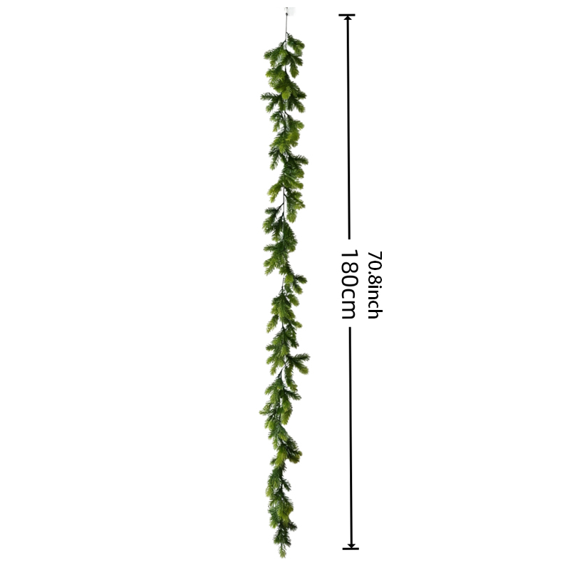 Simulation Christmas Rattan Outdoor Artificial Flower Fake Green Plant Decoration Home Christmas Mall Decoration Ornament PE Pine Needle Rattan Wholes