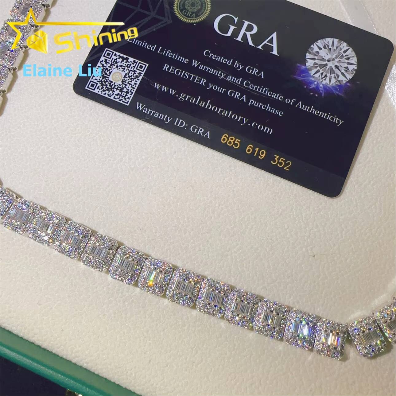 8mm Iced Out VVS Moissanite Diamond Sterling Silver 925 Miami Cuban Link Chain Necklace Moissanite Hip Hop Jewelry