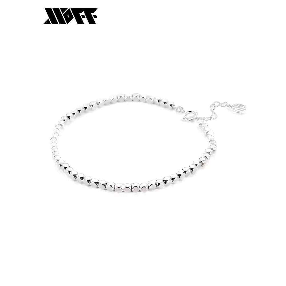 XXOFF Niche Design 0k Year Old Rotatable Sier Fortune Pendant Adjustable Bracelet Gift