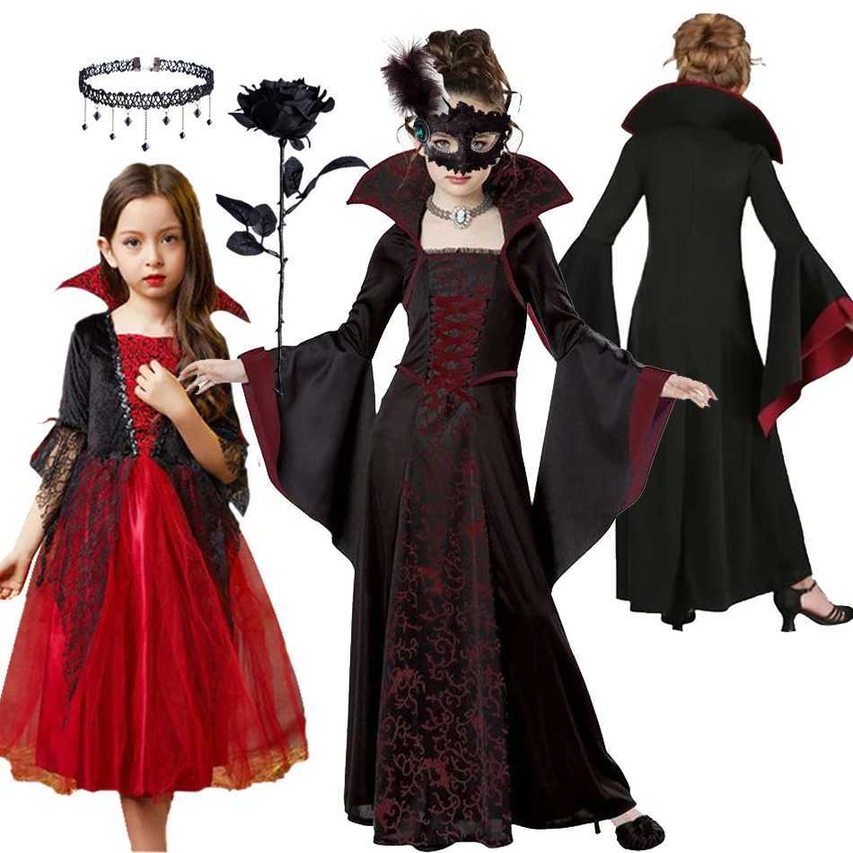 Girls Ghost Bride Gothic Vampire Halloween Cosplay Costume Dress Role Play Carnival Children Party Outfit L250918