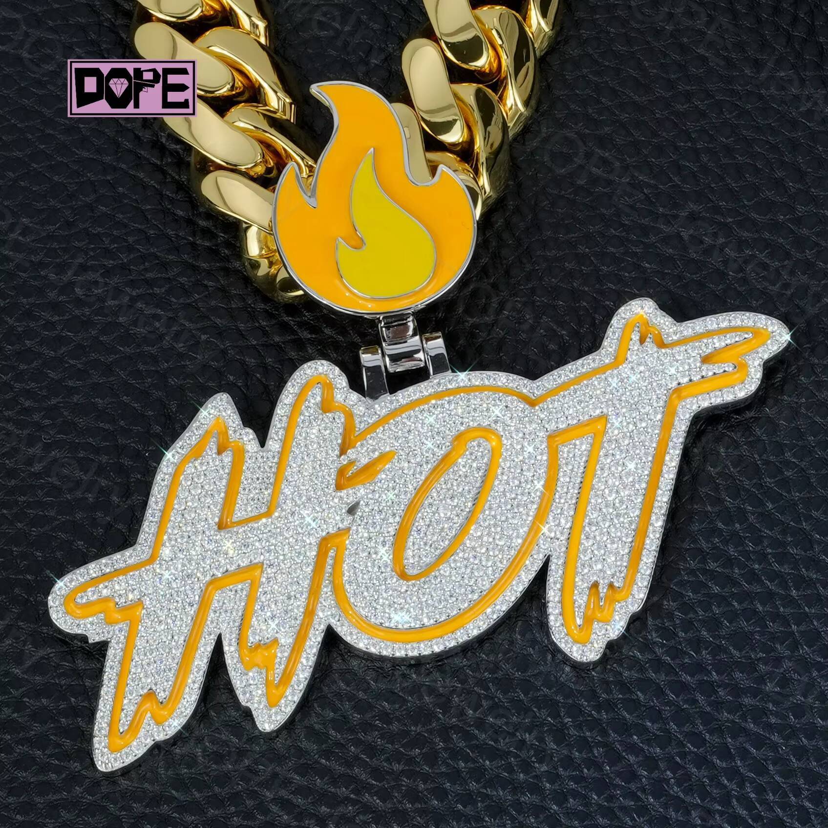 VVS Moissanite Pendant Name Hip Hop Iced Out Enamel Colored Charms 925 Silver Customized Trend Moissanite Pendant