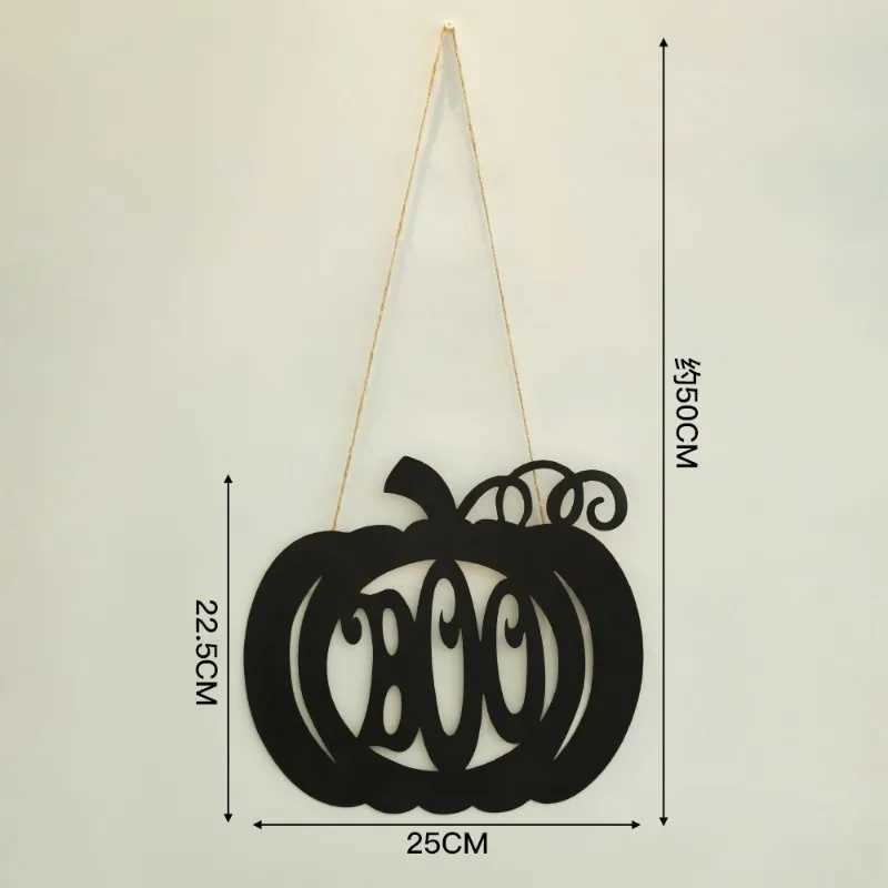 Halloween Hanging Door Sign Black Iron Wall Ornament for Window Porch Decor Sturdy Metal Decor Decorative Pendants C250919